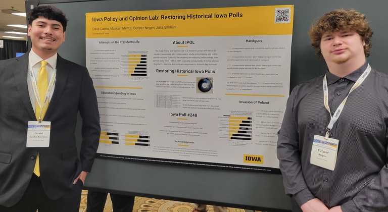 IPOL students present our poster at the 2026 MPSA conference